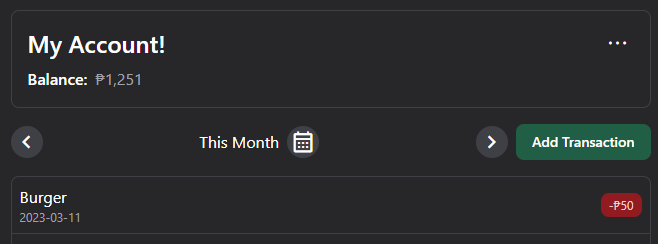 Before: Transactions List